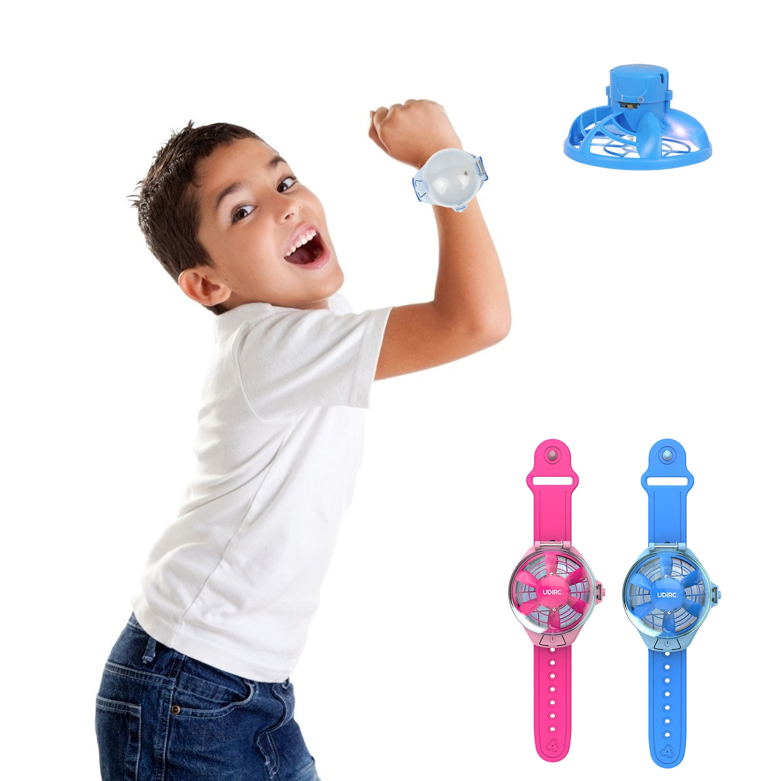 Udirc Wrist Watch Mini Drone for Kids Easy Indoor Hand Controlled Small UFO Flying Ball Drone Toys for Boys and Girls Blue