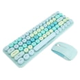 thumbnail image 1 of Keyboard and Mouse Combo, 68 Keys 2.4G USB Full Sized Keyboard Mouse, Compact and Silent Retro Punk Keyboard with 3 DPI for Mac PC Desktop Laptop, Plug and Play, 1 of 7