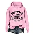 thumbnail image 3 of Vintage Christmas Sweatshirt Hooded Tops for Women'S Cute Prints Lightweight Pullover Tops Christmas Print Hoody Hoody Tops Womens Hoodie Pink M, 3 of 5