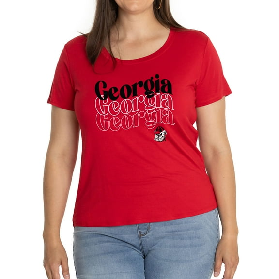 Women's Red Georgia Bulldogs Relaxed Scarlet Scoop Neck T-Shirt