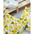 thumbnail image 3 of Outdoor Waterproof Pillow Covers Pack of 2, Yellow Lemon Floral Leaf Summer Fruit Farmhouse Pastoral Decorative Throw Pillowcases Cushion Covers for Garden Patio Tent Sofa Couch, 18x18 inch, 3 of 8