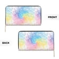 thumbnail image 4 of Leather Wallet 8 X 4.3 In Comfortable Light Waterproof And Durable Zipper Design Easy To Carry White Tie-Dye Background Rainbow Colors_2, 4 of 8