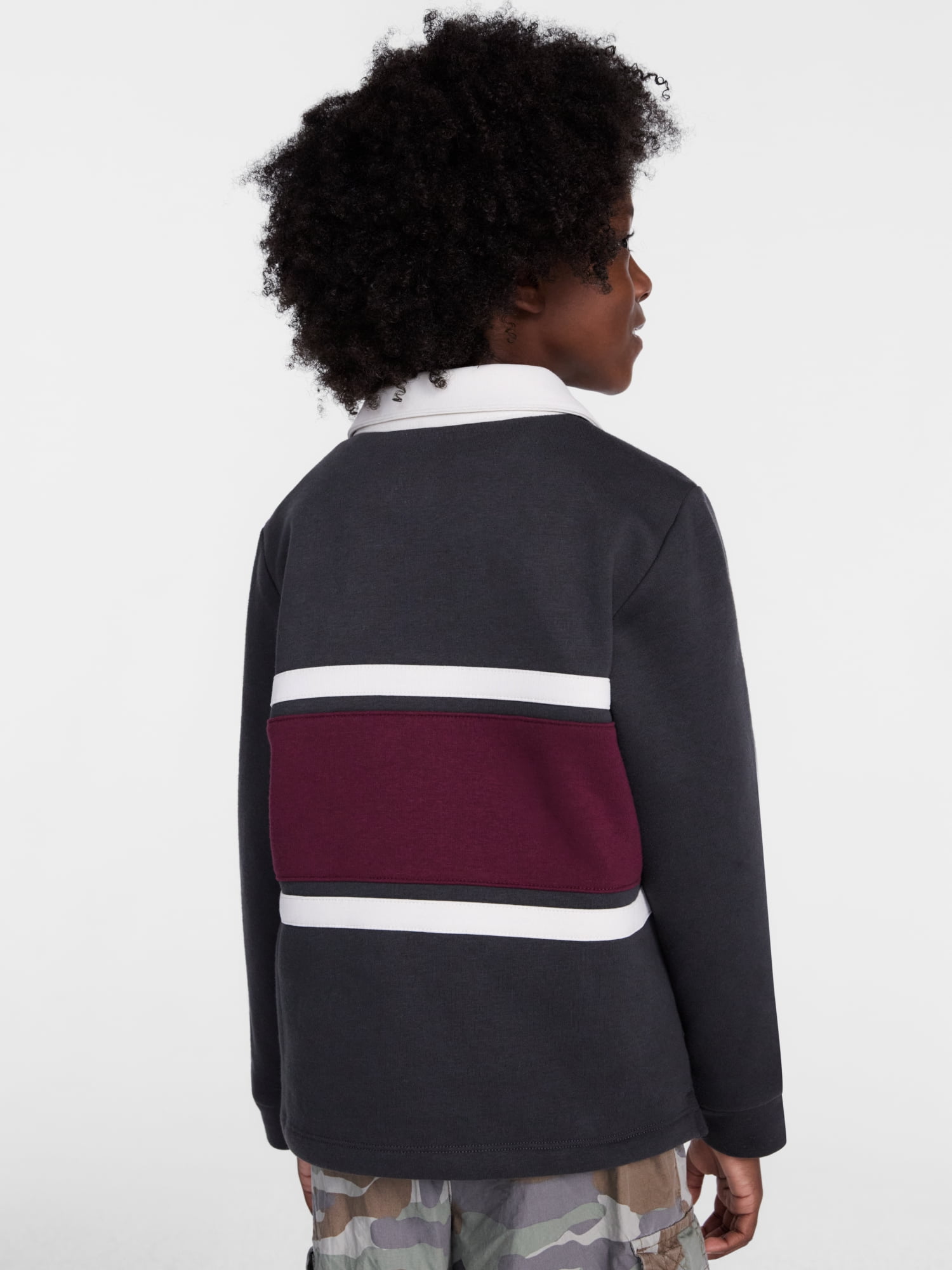 Wonder Nation Boys' Quarter Zip Rugby Fleece Pullover, Sizes 4-18 & Husky
