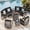 Black, variant on MEISSALIVVE 11-Piece Half-Moon Curved Outdoor Patio Furniture Set, Sectional Conversation Sofa with Wood Armrests, Coffee & Side Tables for Backyard Deck Garden, Red