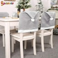 thumbnail image 4 of Spencer Set of 2 Christmas Santa Claus Gray Hat Chair Back Covers Dining Chair Slipcovers for Dining Room Christmas Holiday Festive Decor, 4 of 8