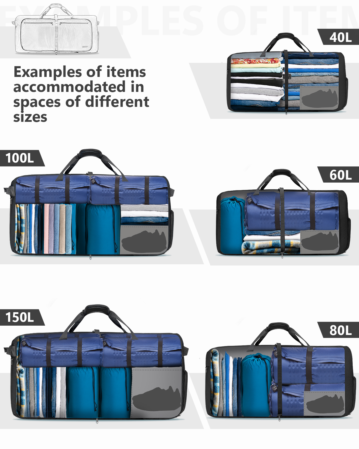Gonex 40L Packable Duffle Bag with Shoe Compartment photo 8