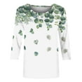 thumbnail image 5 of Raeneomay 3/4 Length Sleeve Womens Tops Women Fashion Printed T-Shirt Blouse Round Neck Casual Tops, 5 of 6