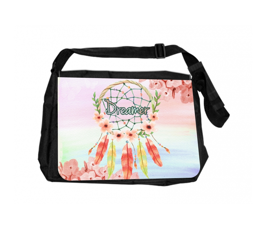 Pink Camo Girls Black Laptop Shoulder Messenger Bag and Small Wire Accessories Case Set