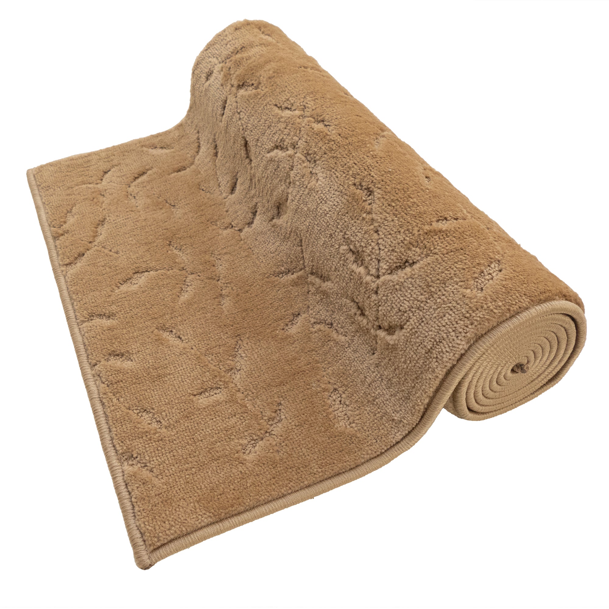 Custom Size Anti-Slip Washable Soft Pile Leaves Beige Carpet Runner Rugs ( 10' x 26")