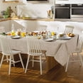 thumbnail image 2 of Faux Linen Tablecloth Rectangle 60 x 120 Inch - Rustic Fabric Table Cloth for 8 Foot Tables, Nature Faux Burlap Table Cover for Kitchen Dining, Party, Farmhouse, 2 of 6