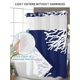 thumbnail image 4 of No Hook Coral Navy Blue Shower Curtain with Snap in Liner Set, Coastal Ocean Marine Nautical Beach Waterproof Fabric Bathroom Curtains with See Through Top Window, Hotel Style Modern 66 x 72 Inch, 4 of 7