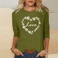 thumbnail image 2 of Camisetas Casuales de Mujer 3/4 Mangas Blusa de Cuello Redondo con Impresión Del Día de Patrick para la Moda Y el Uso Diario, 2 of 7