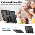 thumbnail image 5 of XYX for iPad Pro 11 inch (2022/2021/2020/2018) Case, 3in1 Heavy Duty Shockproof Tablet Case with Stand, Shoulder Strap, Black, 5 of 7