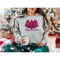 thumbnail image 5 of Women's Pink Merry Christmas Tree Sweatshirt, 5 of 8