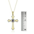 thumbnail image 4 of RYLOS Necklace Yellow Gold 14K Cross Necklace Gemstone &  Diamonds Pendant With 18" Chain 6X4MM Alexandrite June Birthstone Womens Jewelry Gold Necklace, 4 of 7
