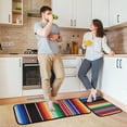 thumbnail image 2 of Mexican Serape Blanket Stripes Kitchen Rugs Set of 2, Waterproof Non-Slip Large Floor Mat Anti Fatigue Standing Mat for Office, Sink, Kitchen, Bedroom, Bathroom, Laundry, 2 of 7
