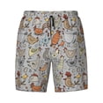 thumbnail image 4 of Lsque Mens Swim Trunks Funny Chicken Pattern - Bathing Suit Compression Liner - Beach Swim Shorts Swimwear - (S-3XL) - Stretch Quick Dry -Small, 4 of 9