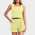 thumbnail image 1 of MKLEKYY Pantalones Cortos Deportivos Para Mujer Conjuntos De 2 Piezas Para Mujer Conjuntos A Juego Pantalones Cortos De Dos Piezas Tops Cortos Conjunto De Ropa De Moda, 1 of 4