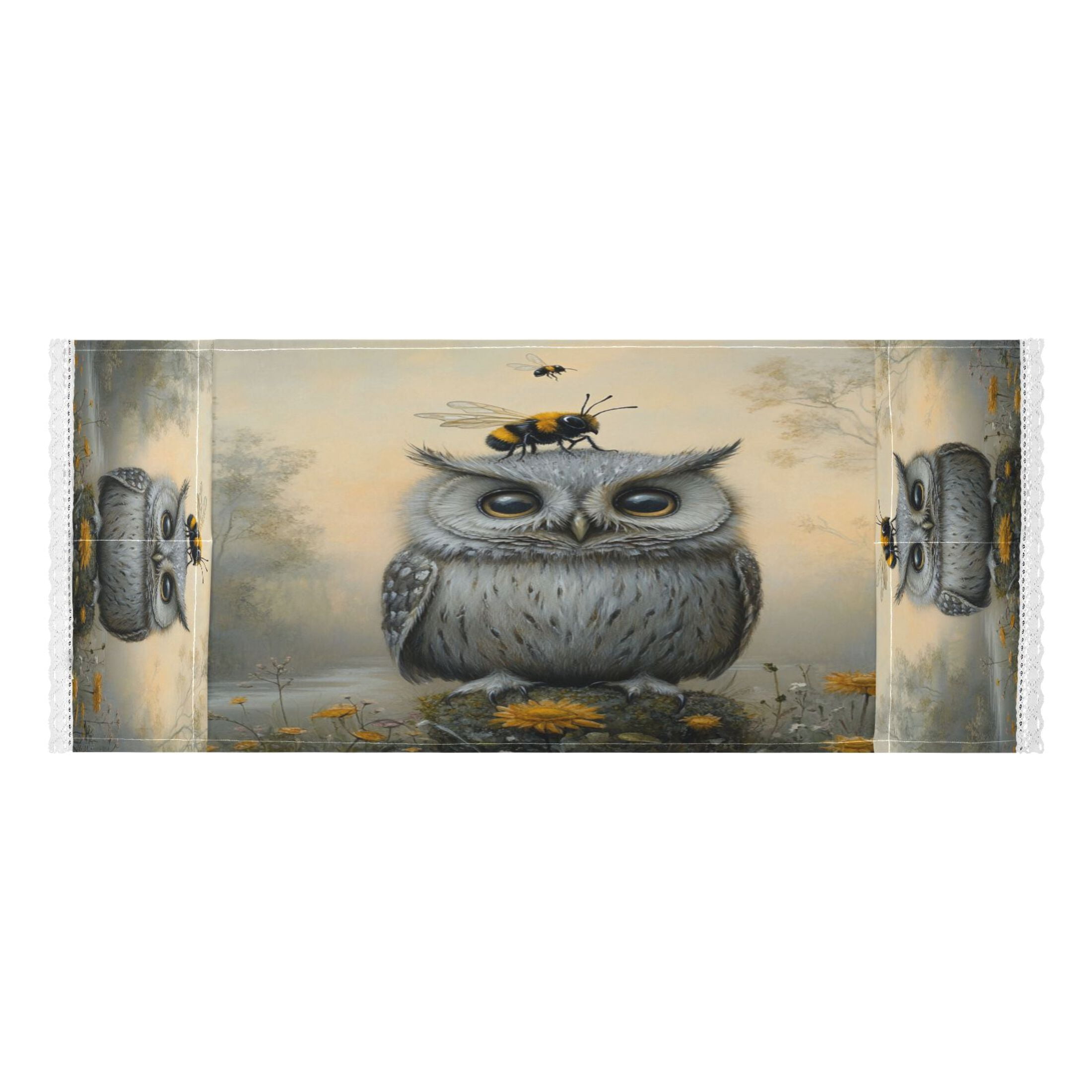 WOBOGO Owls and Bees Pattern Washing Machine Cloth Dryer Refrigerator Top Cover Protective Non-Slip Mat For Kitchen Laundry