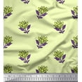 thumbnail image 1 of Soimoi Satin Silk Fabric Leaves & Lotus Block Printed Craft Fabric by The Yard 42 Inch Wide, 1 of 1