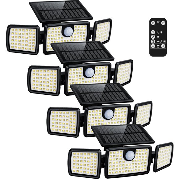 Luces solares para terraza MIHANI, paquete de 4 unidades, sensor de movimiento remoto