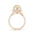 thumbnail image 2 of ANGARA Golden South Sea Cultured Pearl and Diamond Halo Ring in 14K Rose Gold for Women | June Birthstone, Birthday, Anniversary, Jewelry Gift for Women | Pearl Ring, 2 of 8