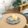 thumbnail image 6 of Candle Plate Holder Tray: Round Wooden Decorative Candle Plate Small Farmhouse Table Centerpiece Rustic Whitewash Wood Tealight Pillar Trays for Christmas Wedding Halloween Home Decor, 6 of 16