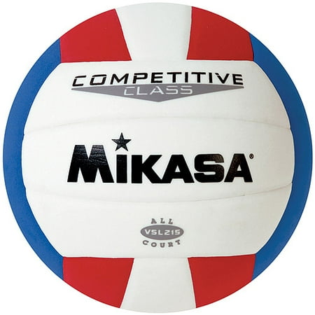 Mikasa VSL215 Competitive Class Indoor/Outdoor Volleyball, Red/White/Blue