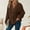 Coffee, variant on SwiftWear Women's Plus-Size Waffle-Knit Button-Front Hoodie Soft Textured Pullover Tops with Long Sleeves, Relaxed Fit Loungewear Beige