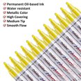 thumbnail image 2 of Bolígrafos de pintura Lesun Yellow, 12 unidades, impermeables a base de aceite, 2 of 7