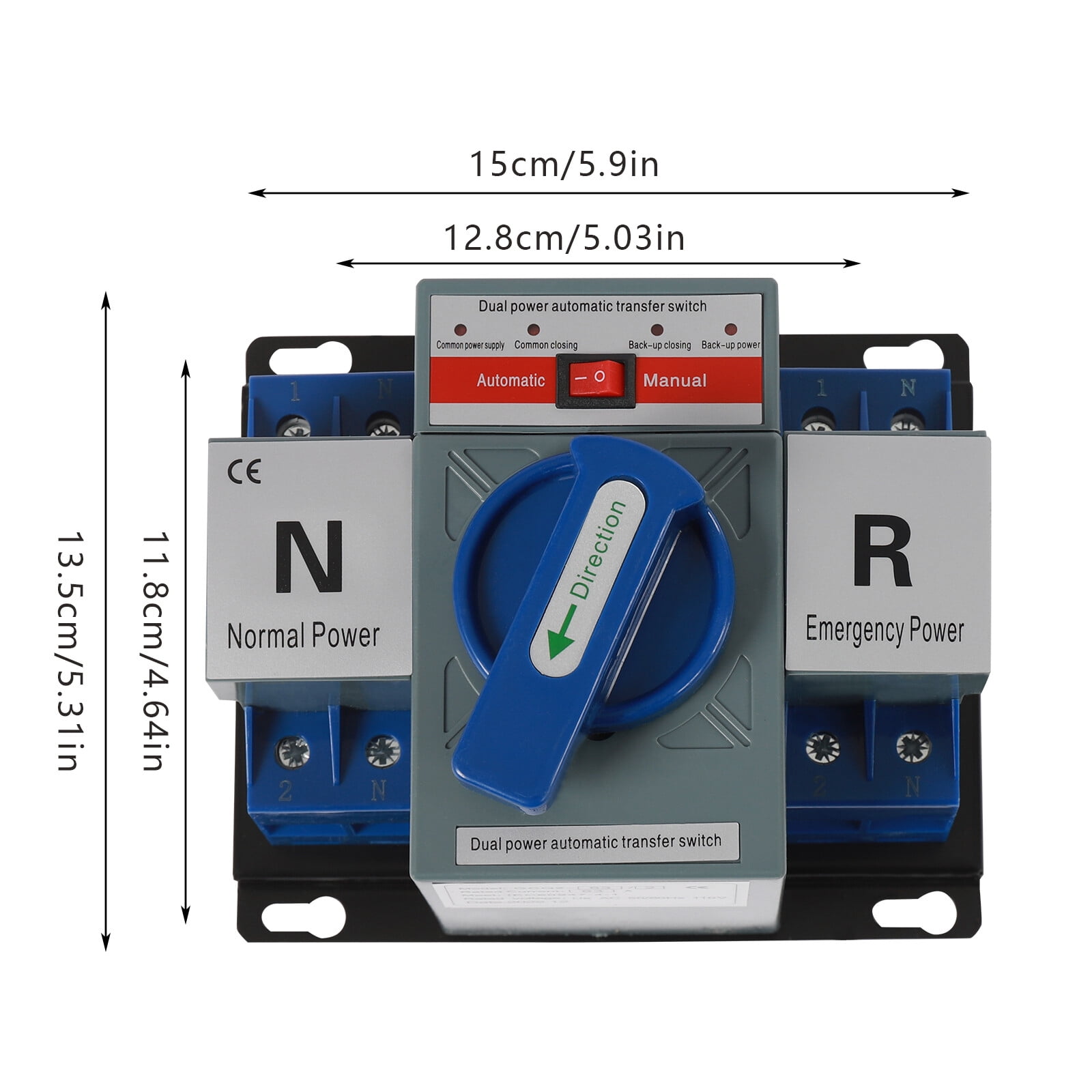 Miumaeov Mini Dual Power Automatic Transfer Switch AC-33iB 2P 63A 110V Toggle Controller Change-Over Switch