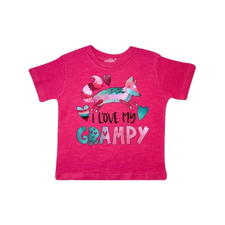

Inktastic I Love My Grampy Pink and Blue Fox with Hearts Gift Toddler Boy or Toddler Girl T-Shirt