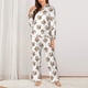 thumbnail image 2 of Balery Retro Squirrel Conjunto de Pijama con Estampado para Mujer, Conjunto de Dos Piezas con Manga Larga, Ropa de Dormir Suave con Bolsillos, Pijamas Cómodos-Medium, 2 of 7
