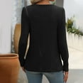 thumbnail image 6 of Ribbed Knit Sweaters for Women Side Slit Square Neck Button Long Sleeve Tunic Blouses Fall Trendy Solid Color Loose Casual Tops, 6 of 7