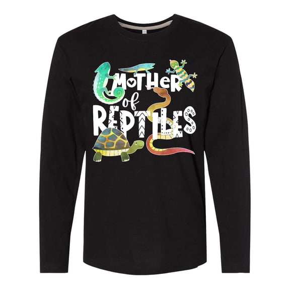 Inktastic Mother of Reptiles Cute Turtle, Lizards, Snake Long Sleeve T-Shirt