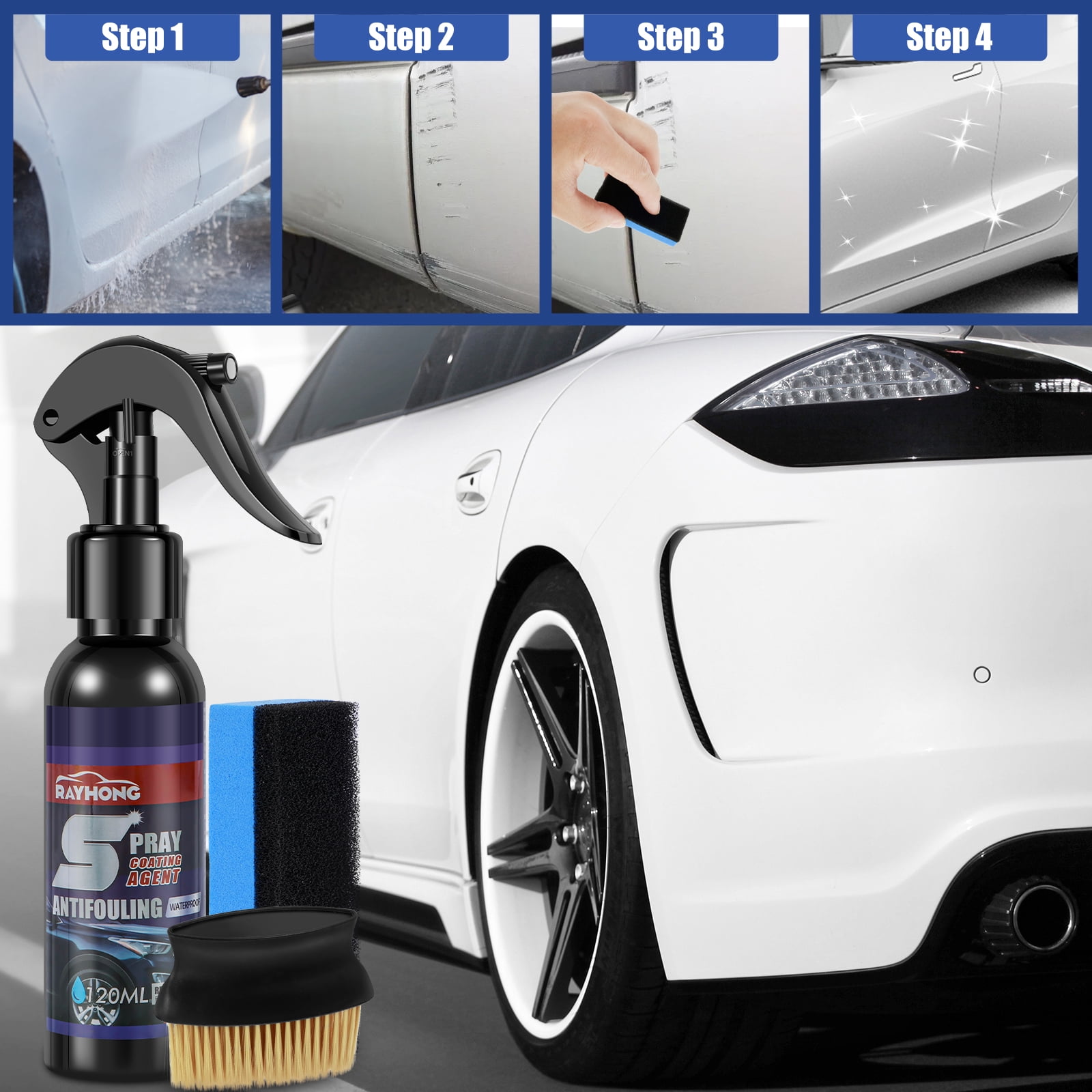 Ekousn Black and Friday Deals Car Coating Agent Spray Multi-function Car Paint Spray Automatic Hand Paint Color 120/240/360ml, Size: One Size