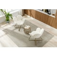 thumbnail image 4 of Accent Chair Set of 2, Comfy Teddy Upholstered Vanity Chair with Soft Cushion Back and Metal Legs Armchair Makeup Chair for Bedroom Living Room, White, 4 of 7