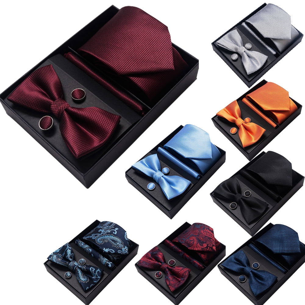 Men's Neck Bow Tie Set Gift Box 5Piece Set Neckties Business Dress