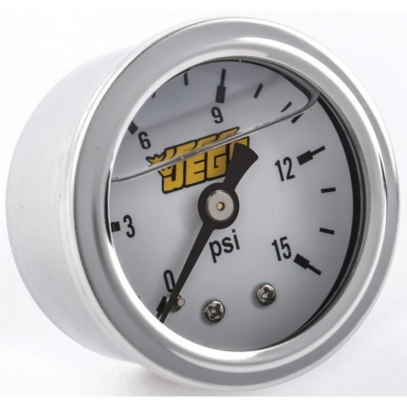JEGS 41040 Fuel Pressure Gauge 1 1/2 in. Diameter 1/8 in. NPT Male Fitting 0-15