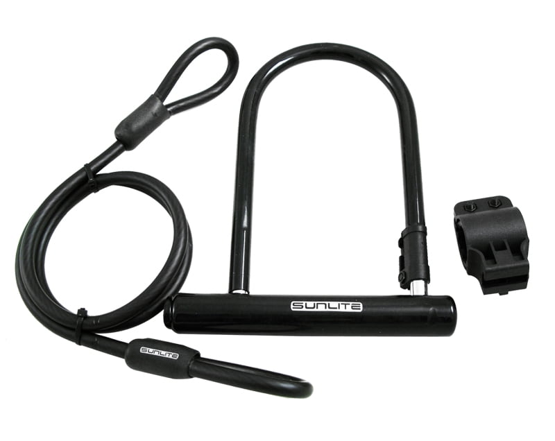 Sunlite Standard U-Lock Std w/4inx10mm Cable 4x7.75in/10.16x19.68cm 3 Keys Incld