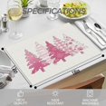 thumbnail image 3 of Pink Christmas Placemats, Pink Preppy Christmas Tree Placemats, Christmas Xmas Table Mats Washable Placemat for Kitchen Dining Room Winter Holiday Party Decoration 12x18 Inch, 3 of 6