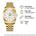 thumbnail image 3 of Men's Watch Gold Stainless Steel Watch with White Dial, Classic Business Quartz Wristwatch with Date Window and Luminous Markers, Luxury Analog Watches for Men, 3 of 4