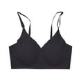 thumbnail image 4 of Clearance!Hontri Womens Comfort Lightly Lined Seamless Wireless Triangle Bralette Bra Clearance Clothes Under $5, Black, 4 of 4