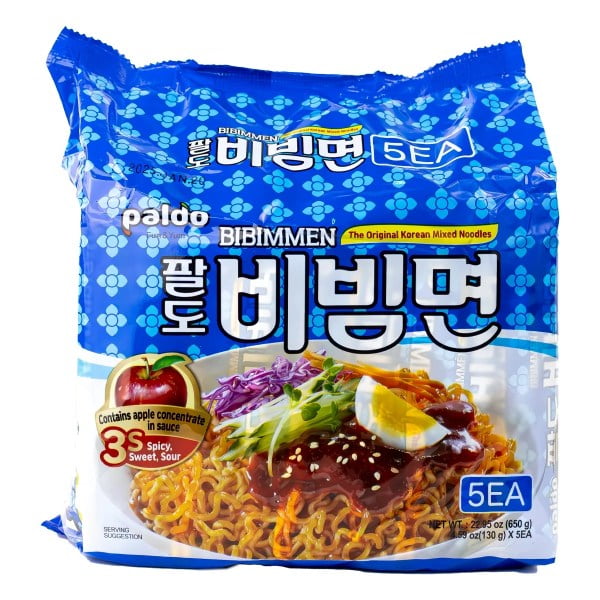 5 Pack Bibimmen Fideos instantaneos Manzana 650g