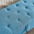 thumbnail image 5 of GZXS Storage Bench, 45" Tufted Upholstered Seating Bench with Side Pocket and Hidden Compartment for End of Bed, Windows, Living Room, Light Blue, 5 of 9