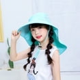 thumbnail image 2 of Biezeib Little Girls Fisherman Hat UPF 50+ Protection Caps Wide Brim Neck Flap Beach Play Hats, 2 of 6