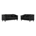 thumbnail image 3 of Star Home Living 2 Piece Microfiber Sofa And Loveseat Set Black, 3 of 8