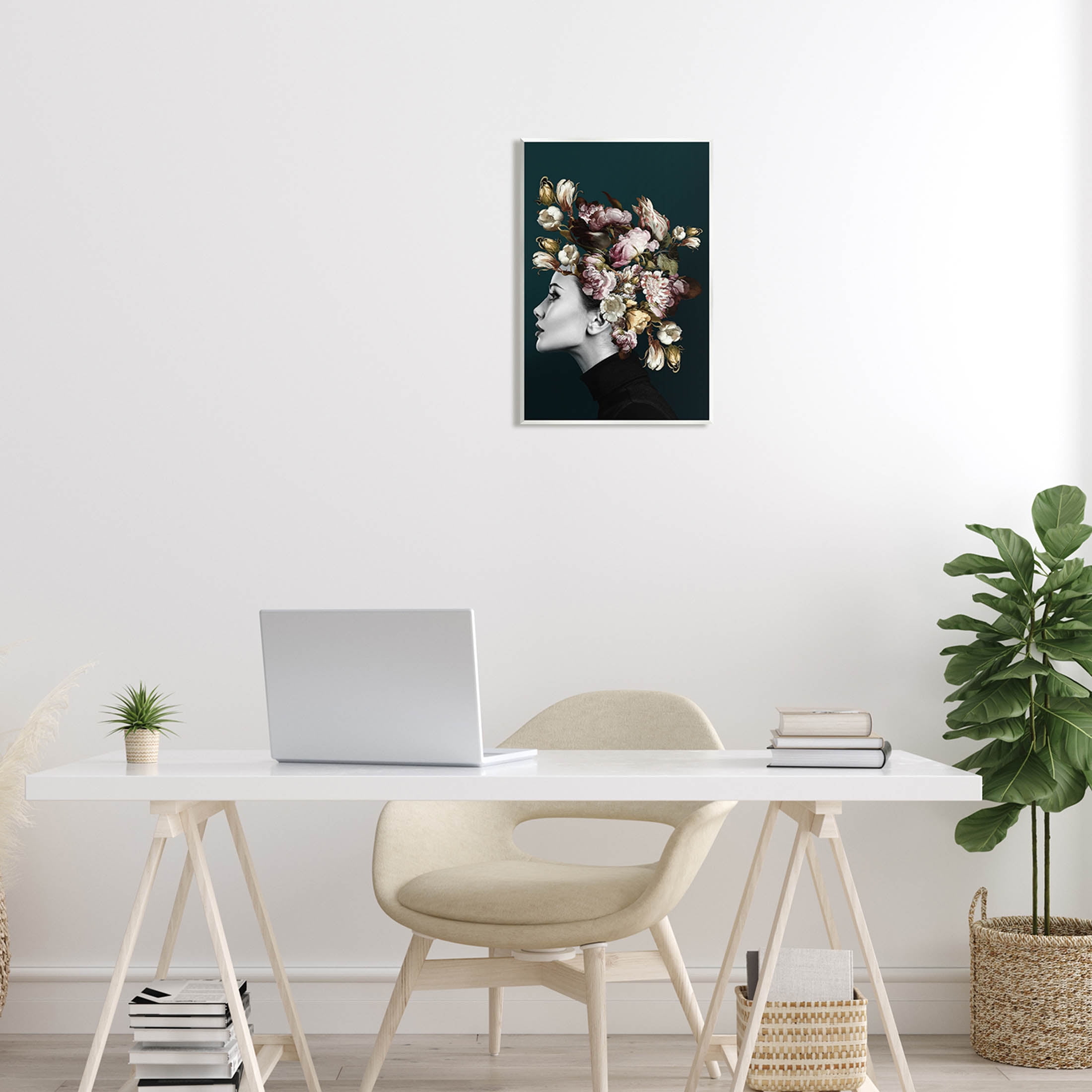 Woman Rose Floral Arrangement Botanical & Floral Graphic Art Unframed Art Print Wall Art