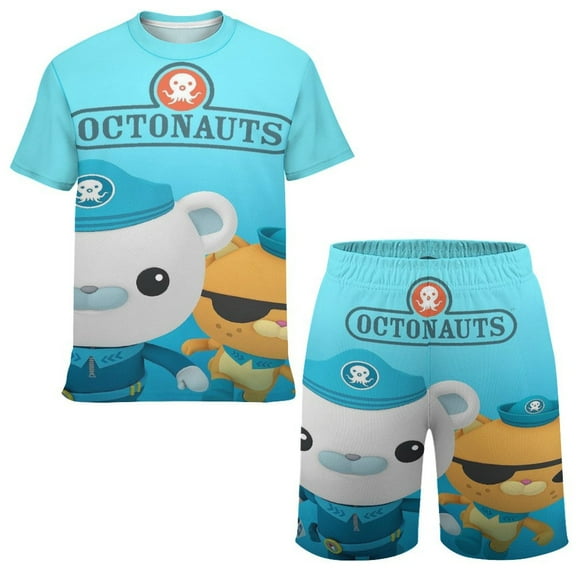 Octonauts Boys Girls Short Sleeve Mesh T-Shirt And Shorts Outfit Set Summer Clothes Set for Kids