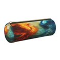thumbnail image 1 of Easygdp Red And Blue Fire Peacock para Estuche de Lápices Cilíndrico de Cuero con Cremallera, Organizador de Lápices de Cuero para Escuela, Oficina y Viajes, 1 of 6